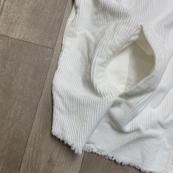 Womens Zara Corduroy Oversized Frayed Hem Button Down Shirt Jacket‎ Shacket - Picture 5 of 6